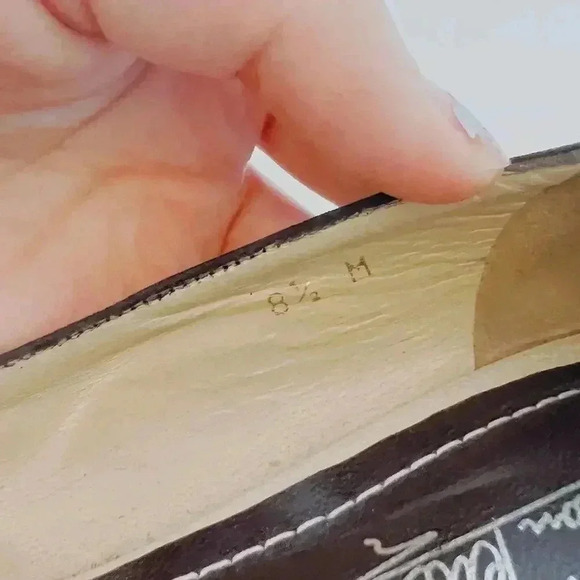 y2k Vintage Ramon Tenza Brown Suede Cream Pointed Toe Heels Flower Size 8.5 - Picture 11 of 15